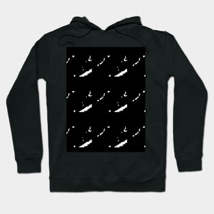 Small white elements on a black background, abstraction Hoodie